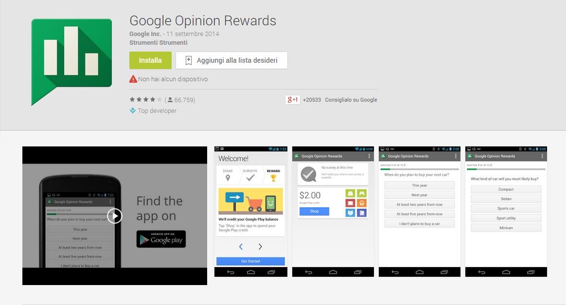 Google opinion rewards