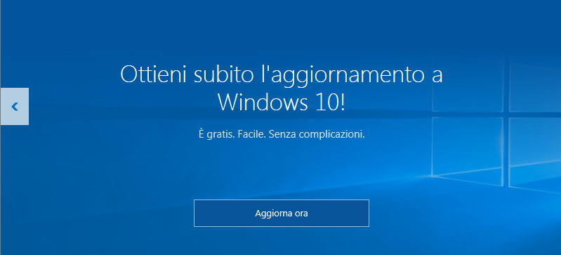 Disabilitare aggiornamento ad windows 10