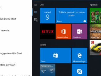 Nascondi o mostra le applicazioni nel menu start di windows 10