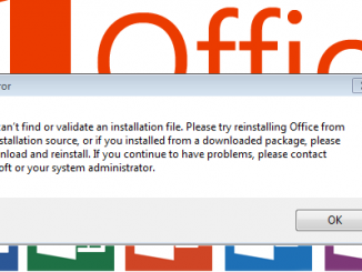 Setup cant find or validate an installation file office