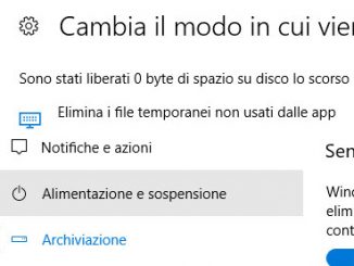 Liberare lo spazio su windows 10 con sensore memoria