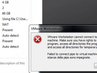Vmware workstation cannot connect to the virtual machine