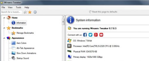 Winaero tweaker