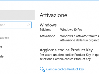 Attivazione windows 10