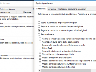 Opzioni prestazioni windows 10