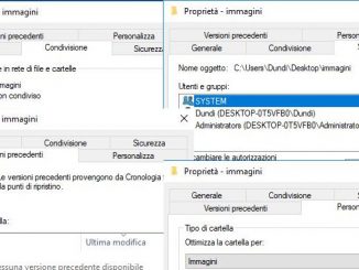 Scheda condivisione sicurezza personalizza versioni precedenti da proprietà