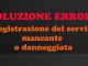 Registrazione del servizio mancante o danneggiata aggiornamento windows