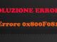 Soluzione errore 0x800f081f