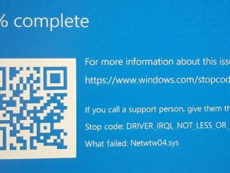 Schermata blu errore netwtw04 sys in windows 10