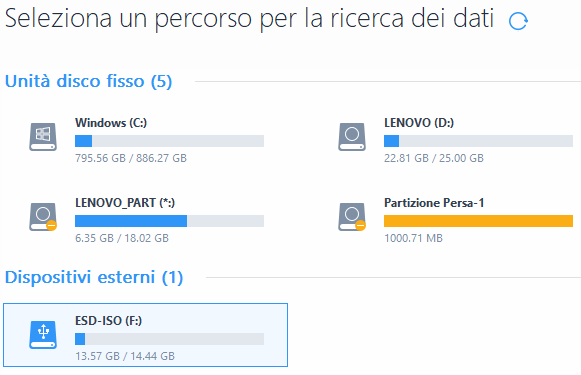 Recuperare file dalla chiavetta usb