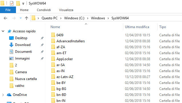 Windows cartella syswow64