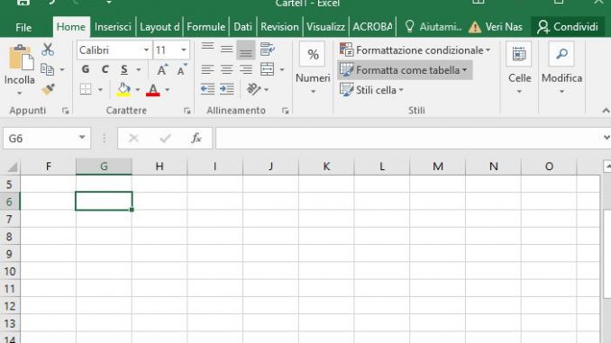 Excel si sposta tutto il foglio come risolvere