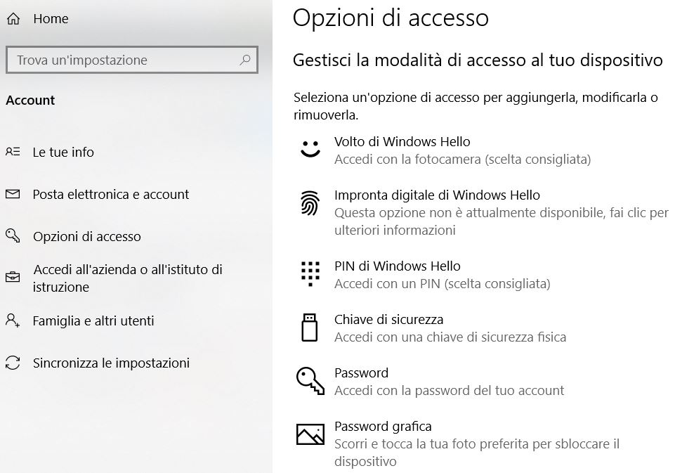 Come configurare windows hello in windows 10 Come configurare windows hello in windows 10