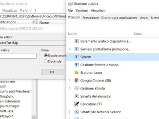 Come disabilitare gestione attività in windows 10