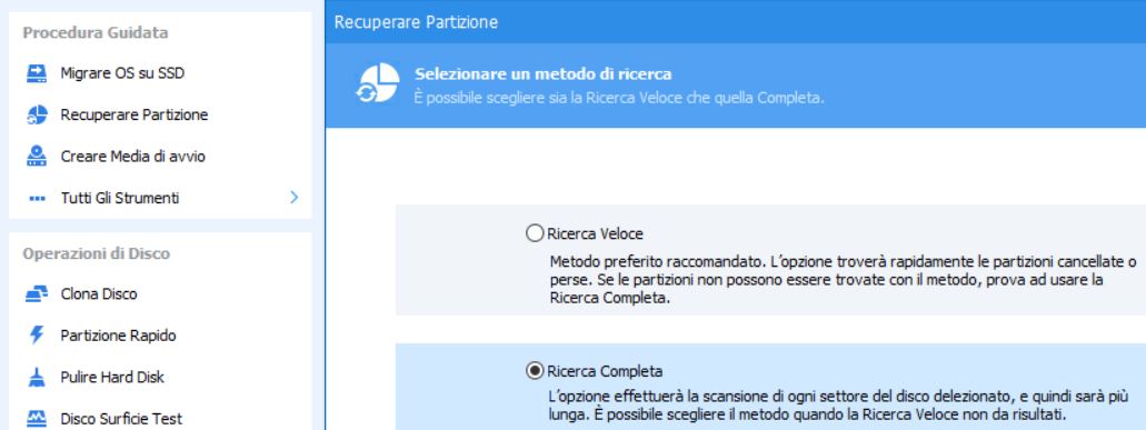 Recuperare partizione cancellata o persa