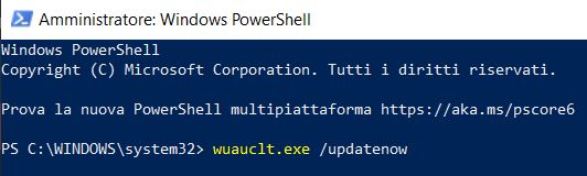 Aggiornare windows da powershell