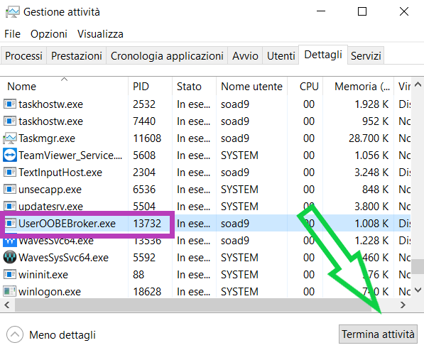 Come disattivare il processo useroobebroker Come disattivare il processo useroobebroker
