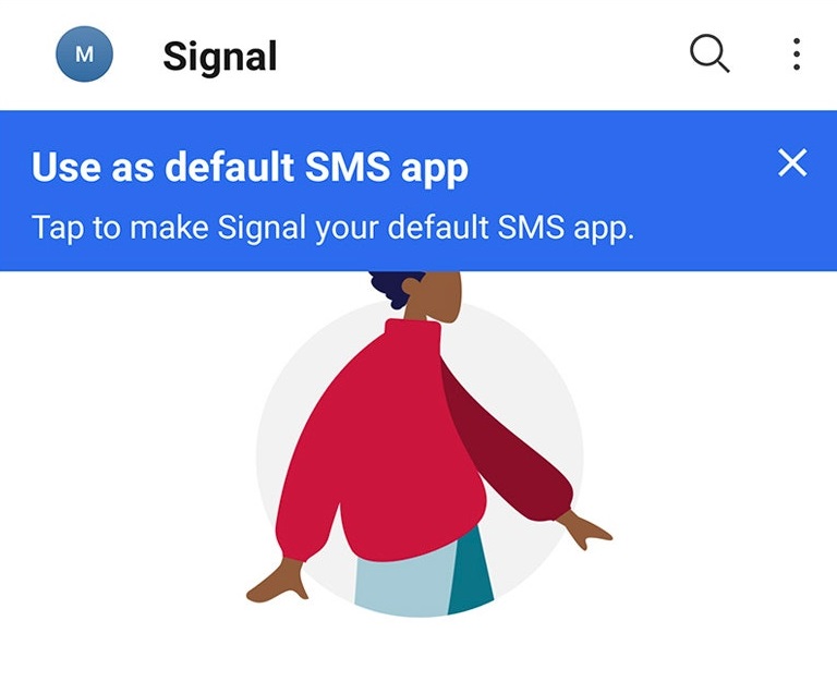 Impostare signal come app predefinita per linvio di sms