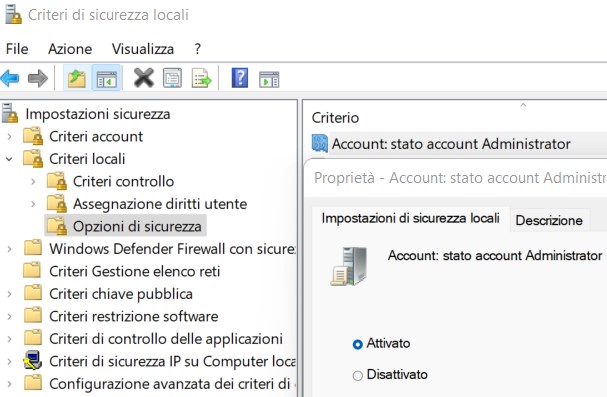 Windows 11 come attivare account amministratore
