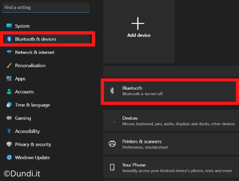 Attivazione bluetooth per collegamento mouse wireless Attivazione bluetooth per collegamento mouse wireless