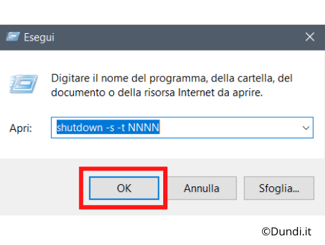 Avvia esegui e digita come da foto