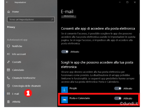 Consenso app di posta