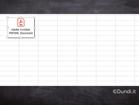 File pdf formato icona inserito su foglio excel