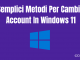 Cambiare account in windows 11