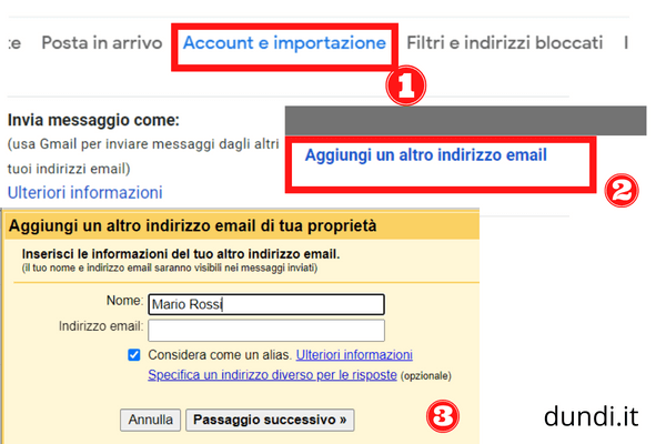 Procedura configurazione gmail per pec