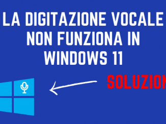 Digitazione vocale non funziona windows 11 soluzione 1