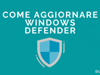 Come aggiornare windows defender