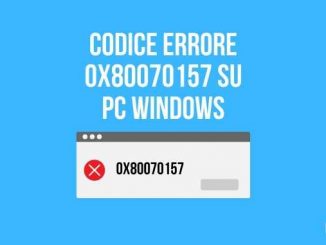 Codice errore 0x80070157 su pc windows soluzione
