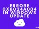 Errore 0x8024a004 in windows update