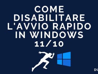 Come disabilitare lavvio rapido in windows 1110