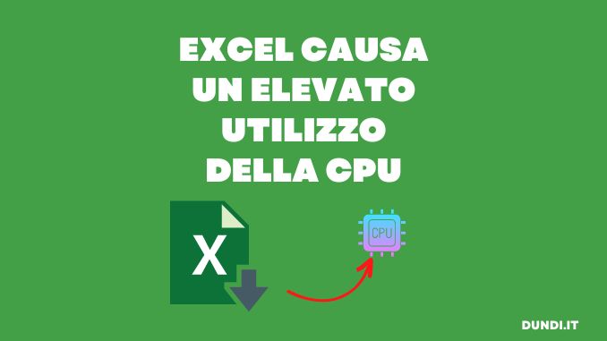 Excel causa un elevato utilizzo della cpu