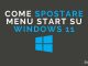 Come spostare menu start su windows 11