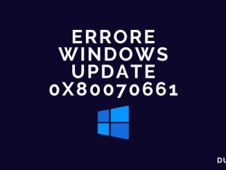 Errore windows update 0x80070661 1