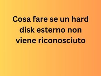 Hard disk esterno non riconosciuto